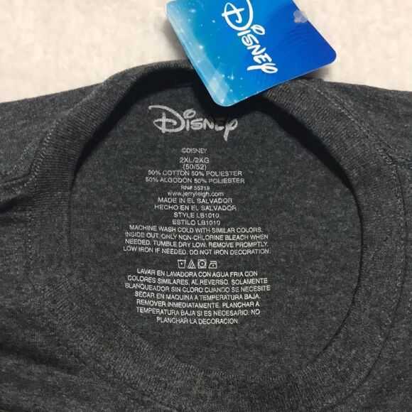 NWT Disney Graphic Tee Dark Gray Mickey Mouse Shiny Metallic Size XXL Unise - Picture 4 of 6